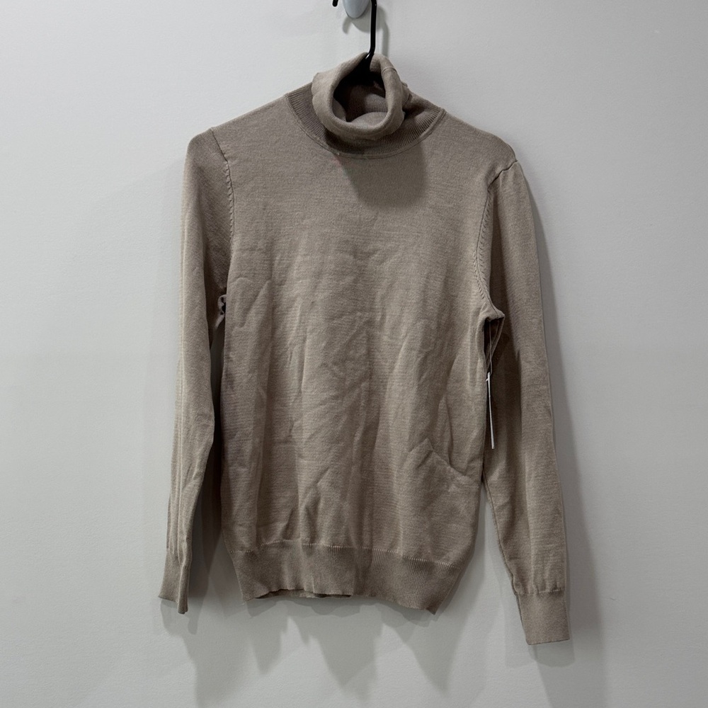 Madison Grey Beige Turtleneck Sweater